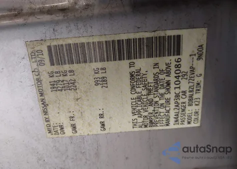 2011 Nissan Altima 2.5 S from USA, damaged, VIN 1N4AL2AP3BC104086